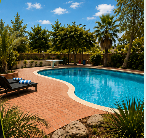 Life Skillz Living pool and outdoor space